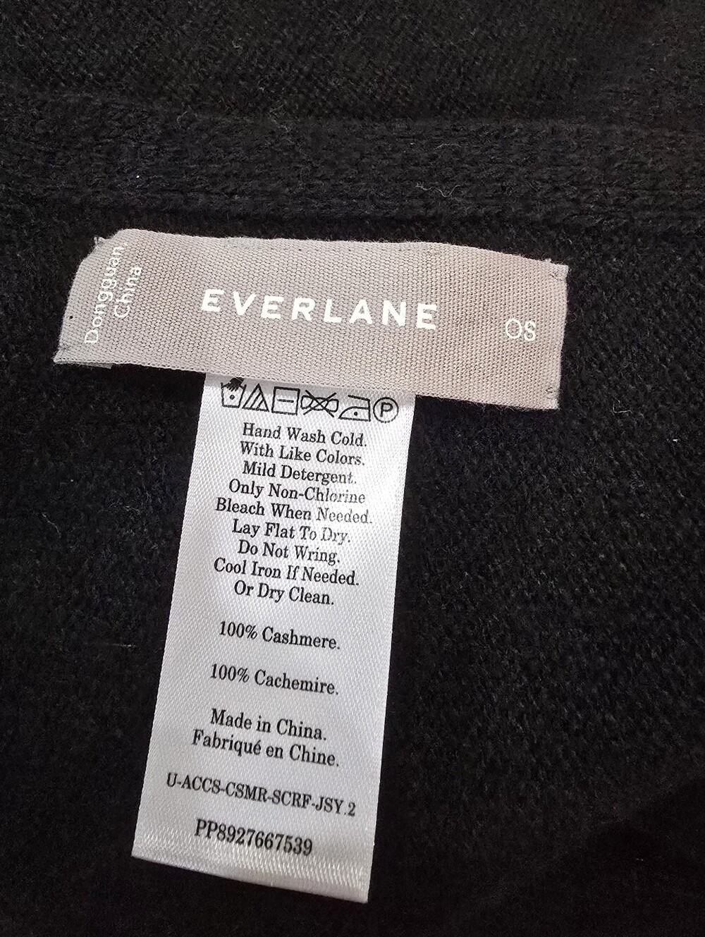 Black Cashmere Scarf - Picture 2 of 3